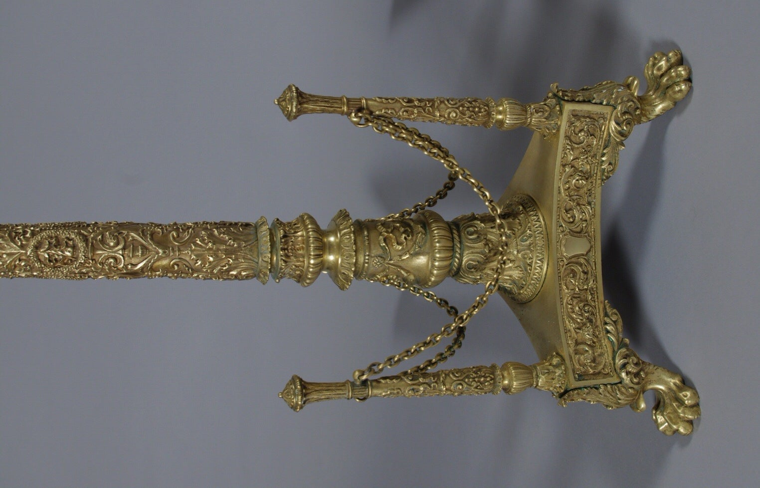 French Pair of Napoleon III Brass Andirons