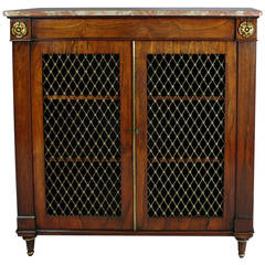 Antique Regency Rosewood Marble-Topped Cabinet