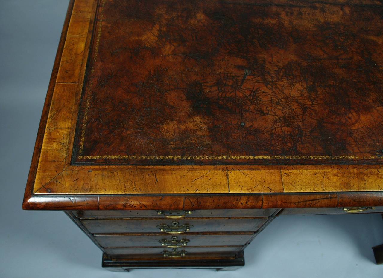 19th Century George III Walnut Pedestal Desk