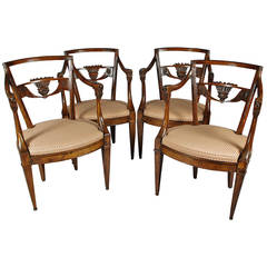 Set of Four Venetian Neoclassical Armchairs
