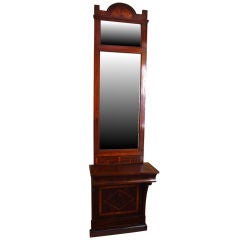 Biedermeier Mahogany Pier Table and Mirror