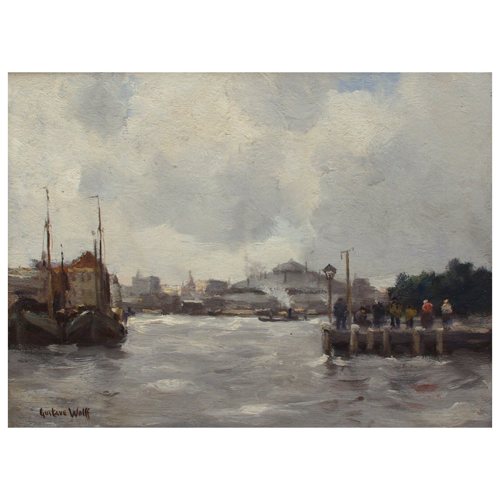 Gustave Wolff "Docks at Battery Park"
