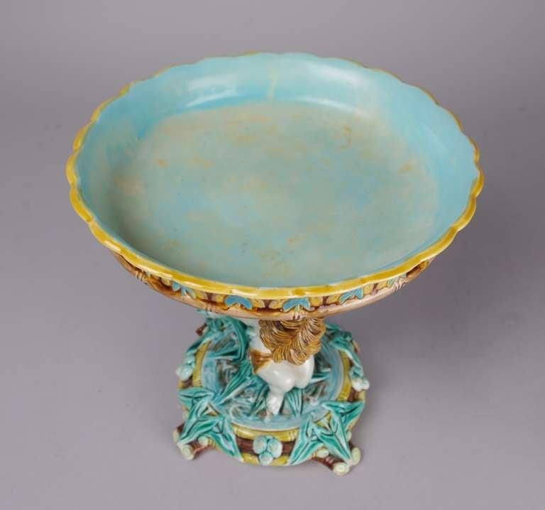 Wedgwood Majolica Compote In Excellent Condition In St. Louis, MO