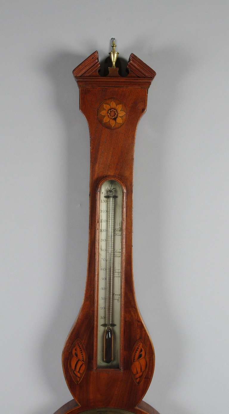 British George III Mahogany Wheel Barometer