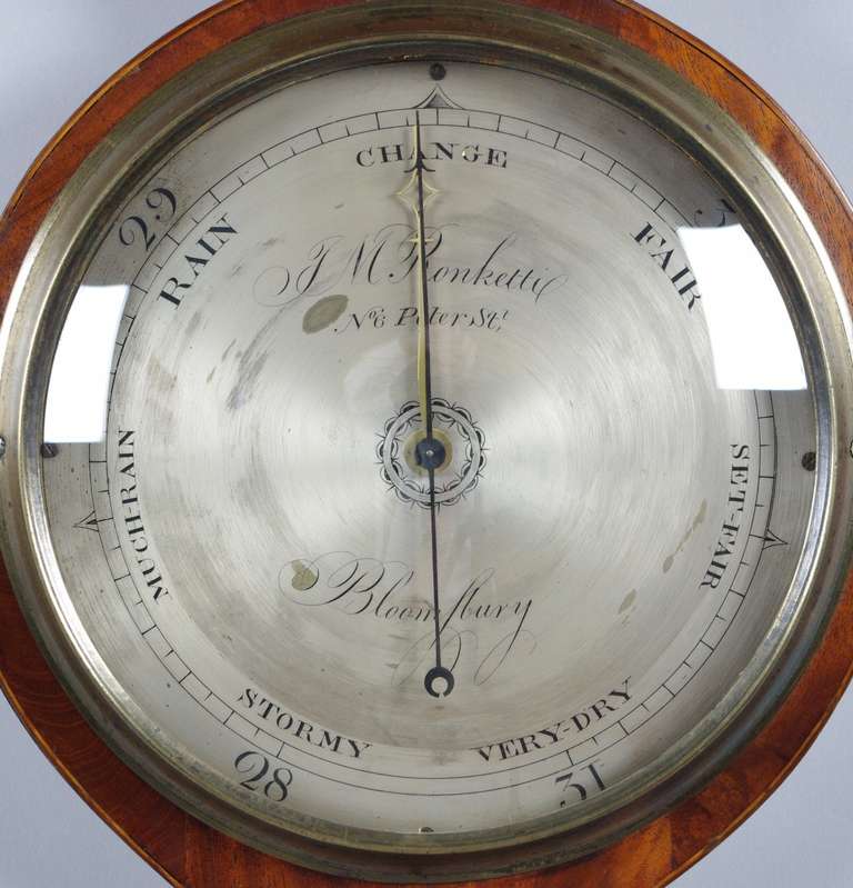 19th Century George III Mahogany Wheel Barometer