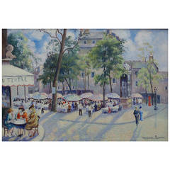 Vintage Georges Manzana Pissarro "Place du Tertre, Montmarte"