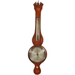 Antique George III Mahogany Wheel Barometer