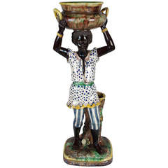 Majolica Blackamoor Jardiniere