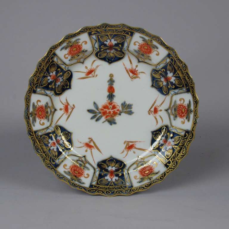 Baroque Pair of Meissen Porcelain Imari Plates