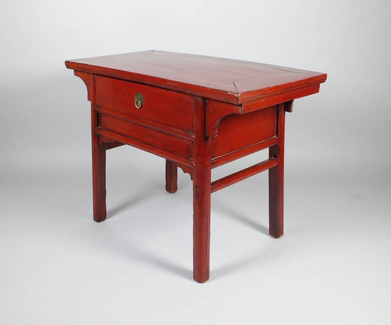 Small Chinese Red Lacquer Altar table at 1stDibs