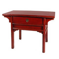 Antique Small Chinese Red Lacquer Altar table