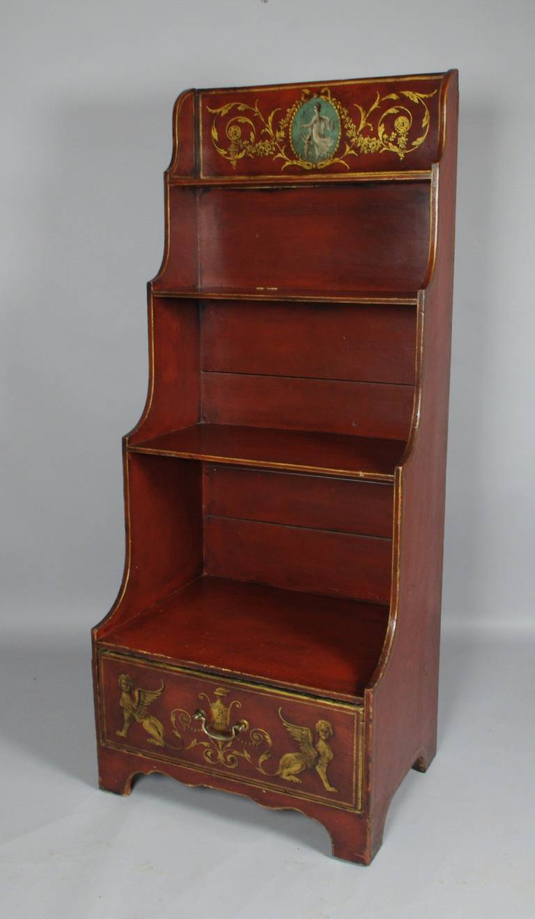Regency Painted Open Bookcase