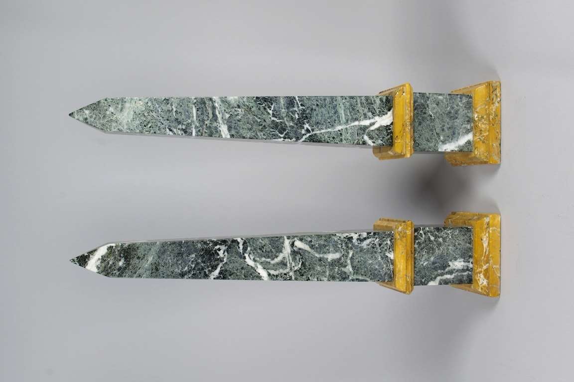 Pair of Grand Tour Marble Obelisks