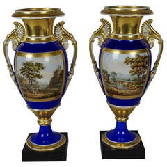 Pair of Continental Porcelain Vases, probably Russian