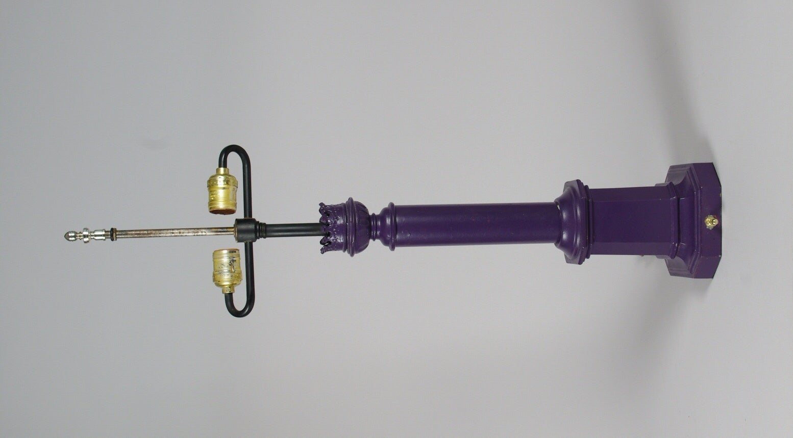 American Tole Column Lamp Painted Bright Purple