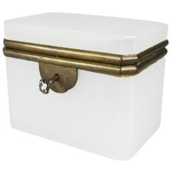 White Opaline Dresser Box