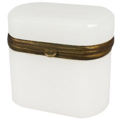 Small White Opaline Box