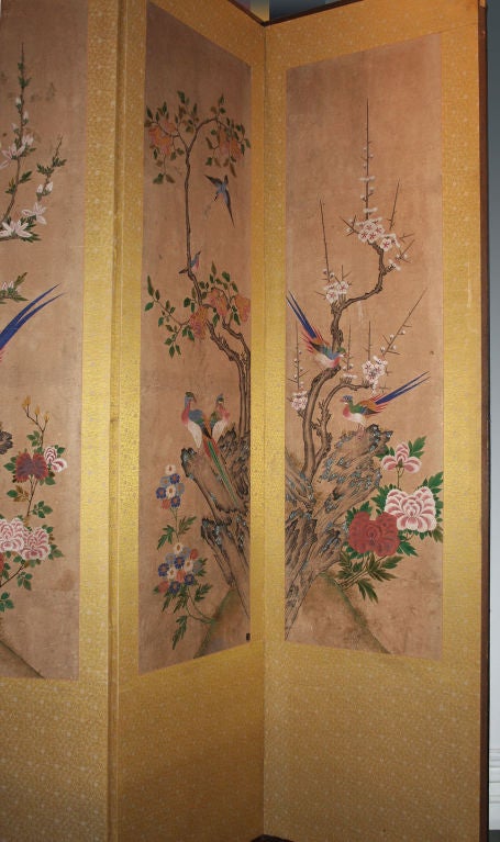 19th Century Korean Six-Paneled Decorative Screen