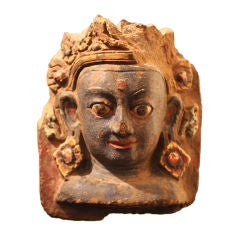Antique Nepalese Bust of a Deity, possibly Krishna