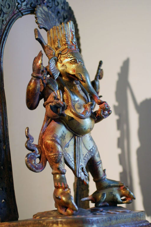 Brass Gilt Ganapati For Sale