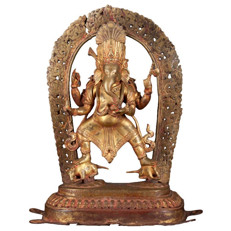 Gilt Ganapati For Sale
