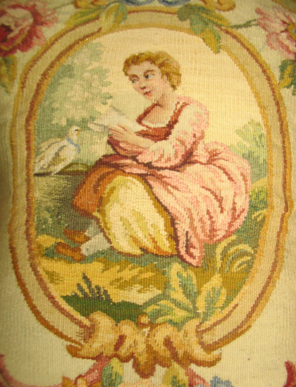 19th Century French Aubusson Pillow