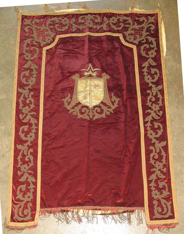 19th Century Italian Armorial Banner