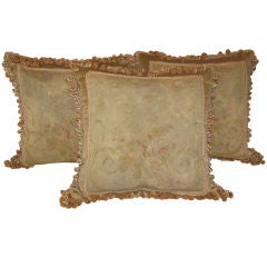 19th Century French Aubusson Tapestry Pillow