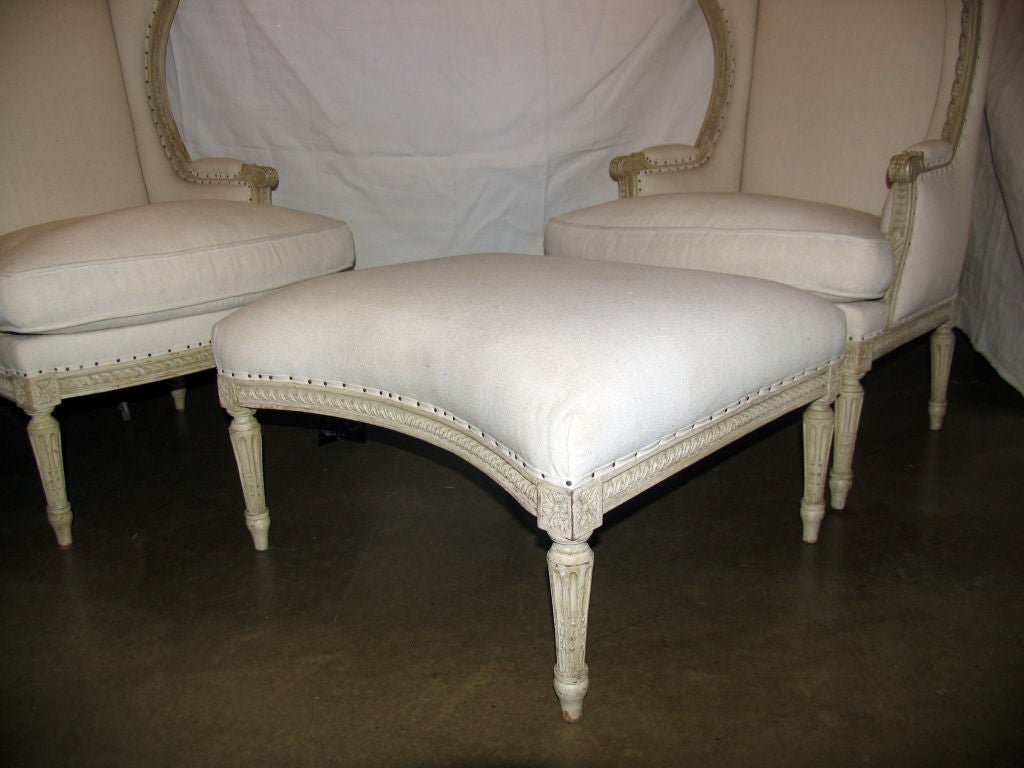 French Louis XVI Style Handcarved Duchesse Brisee 2