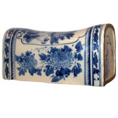 Antique Chinese Blue and White Porcelain Pillow