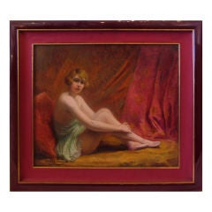 Antique "Ballerina" Oil Painting by French Artist Louise Landre'