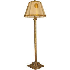 Antique Italian Rococo Style Giltwood Floor Lamp