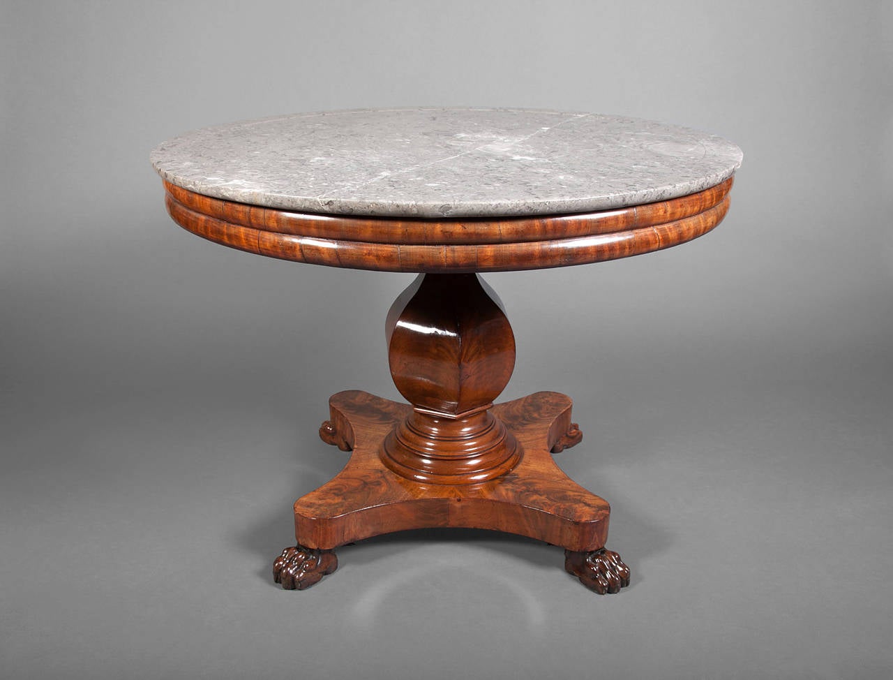 Louis Philippe Center Table with original marble top.