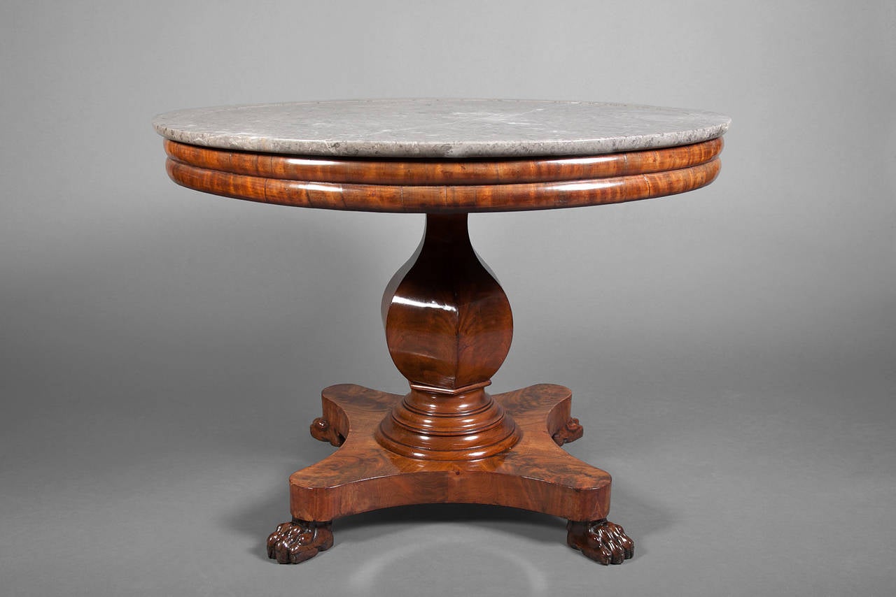 Marble Louis Philippe Center Table For Sale