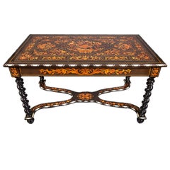 Early 19th Century Dutch Marquetry Writing Table with Inlay