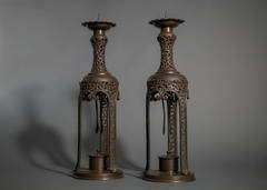 Antique Pair of Unusual Candlesticks