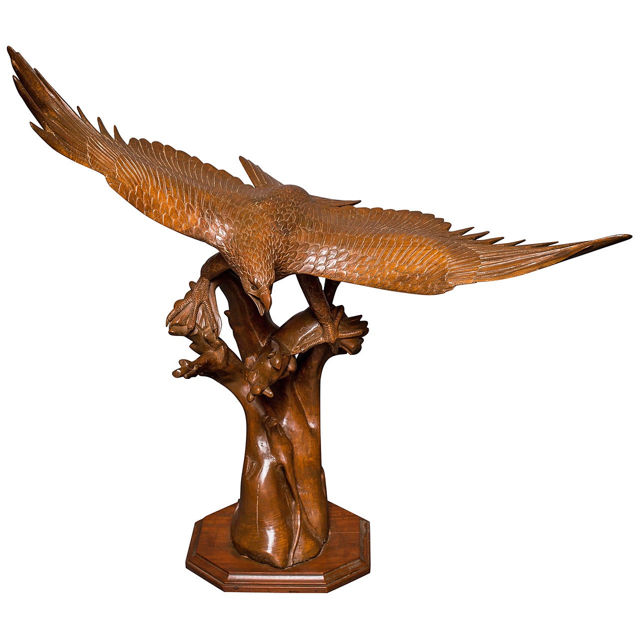 Large Antique Japanese Carving of an Eagle For Sale