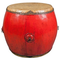 Antique Red Lacquer Drum