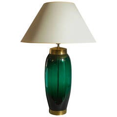 Karl Springer Green Glass Lamp