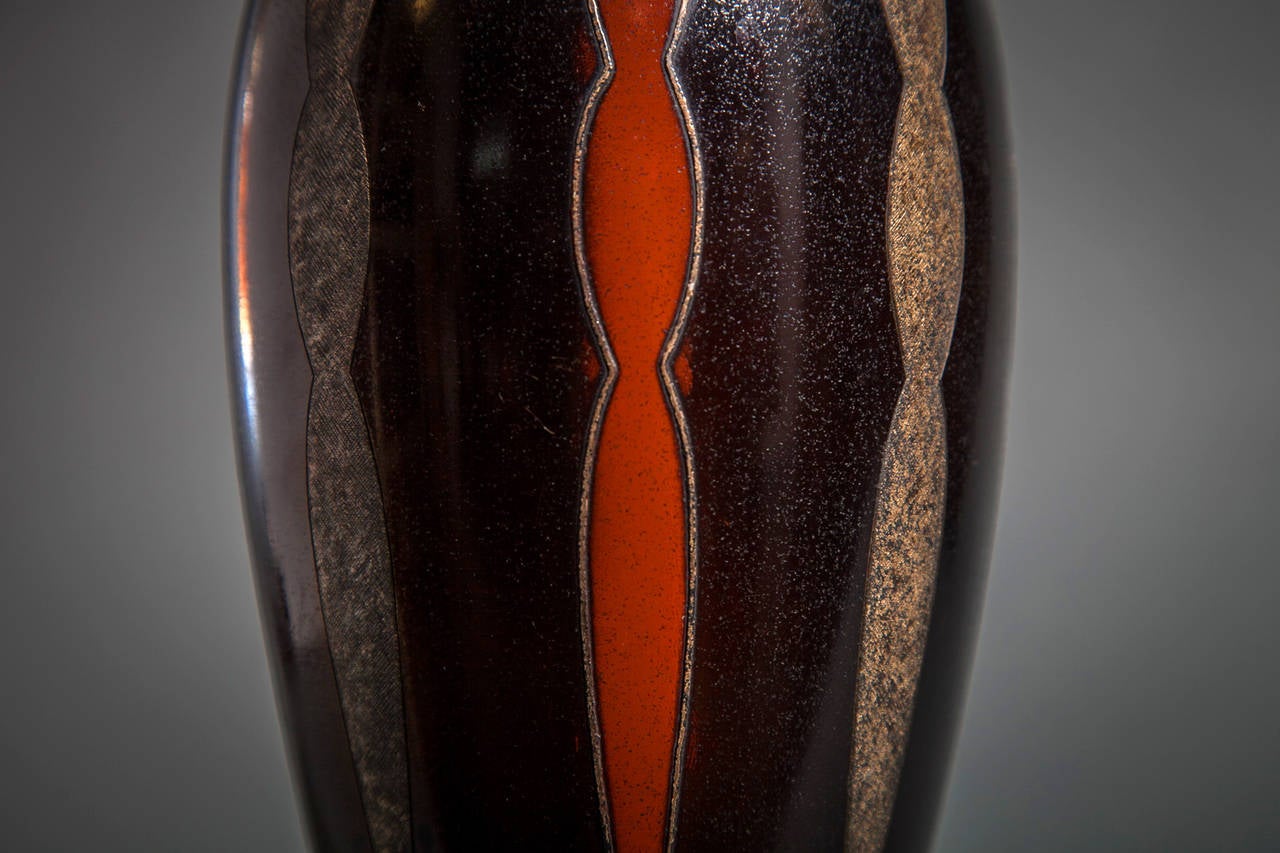 Japanese Painted Bronze Vase 3