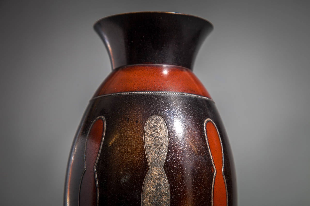 Japanese Painted Bronze Vase 1