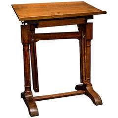 Antique Wood Drafting Table with Adjustable Height