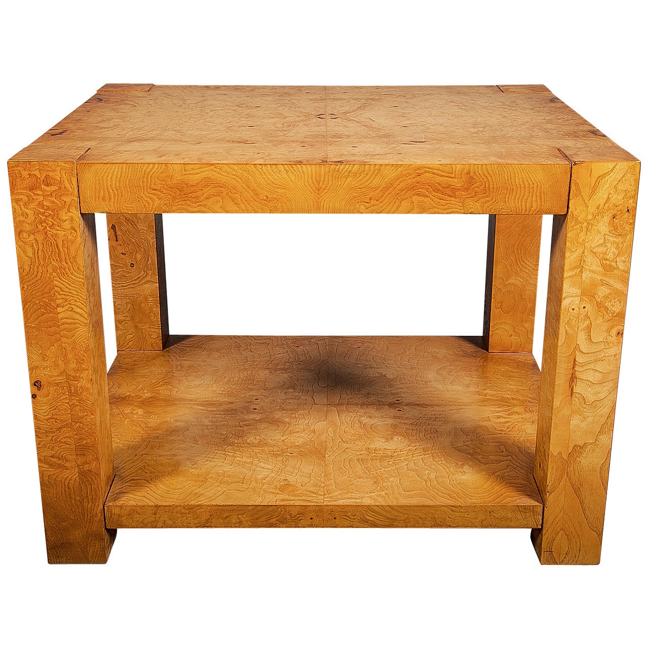 Midcentury Burl Veneer Table For Sale