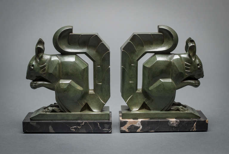 Pair of Bronze Squirrel Bookends