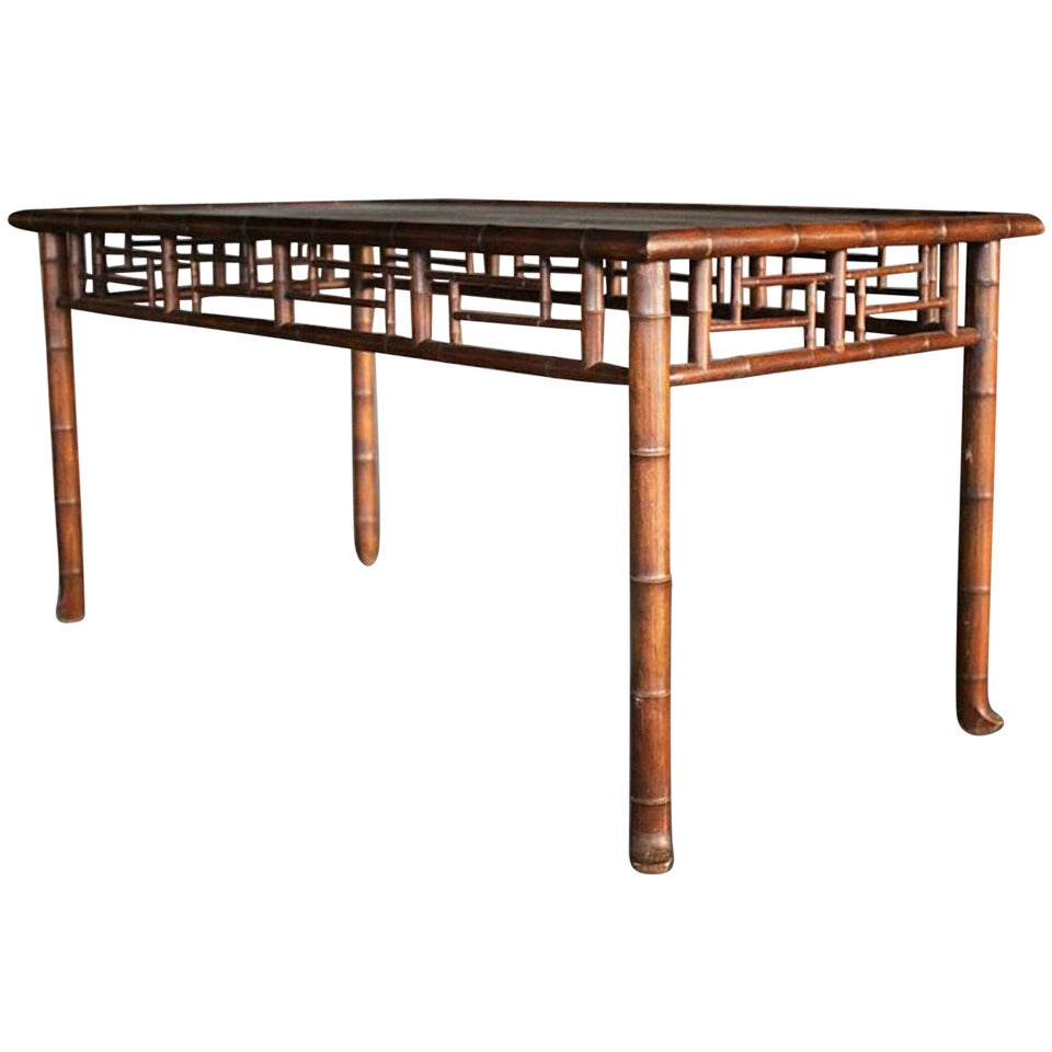 French Faux Bamboo Dining Table