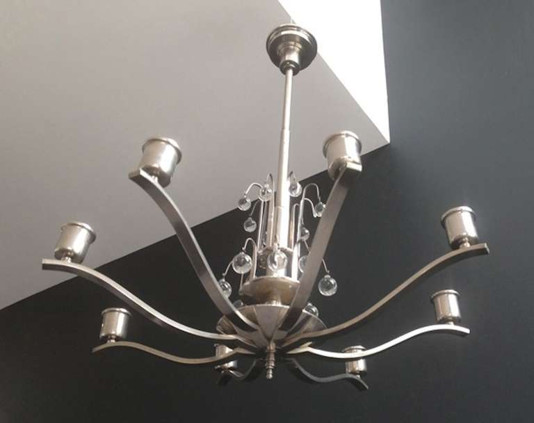 Art Deco Chandelier In Excellent Condition For Sale In Hudson, NY