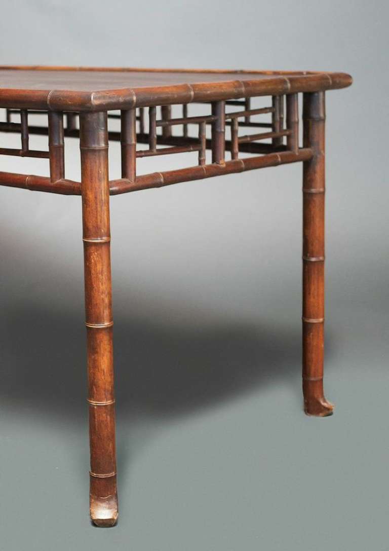 French Faux Bamboo Dining Table In Good Condition For Sale In Hudson, NY