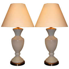 Pair of Milk Glass Lamps