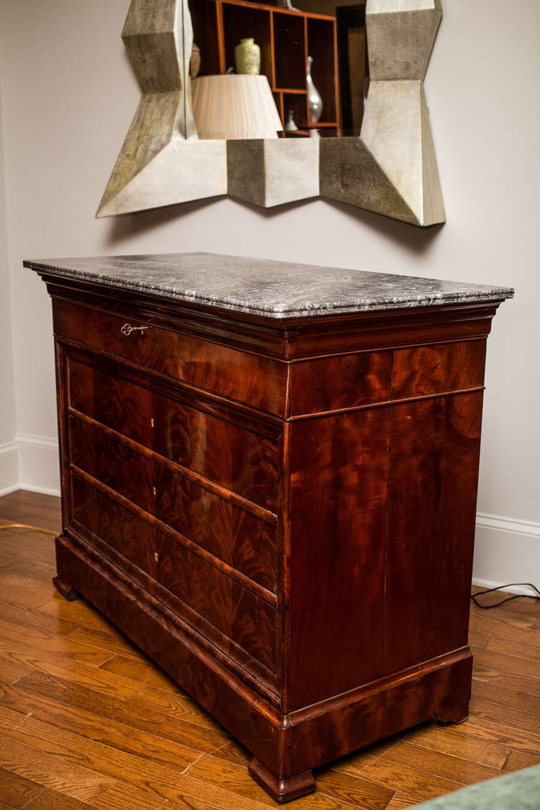 19th Century Louis Philippe Secretary with Marble Top For Sale