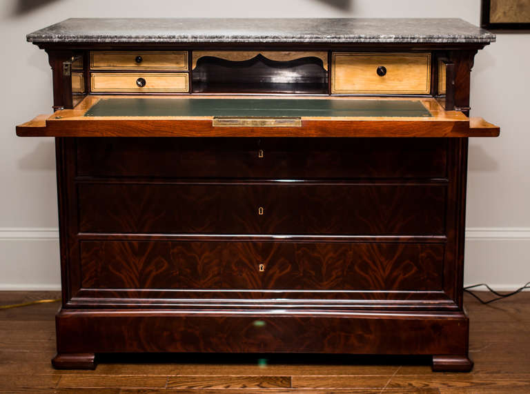Louis Philippe Secretary with Marble Top For Sale 2